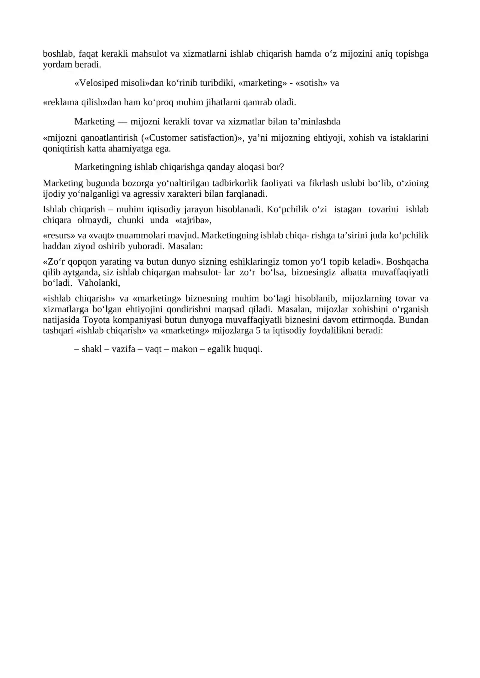 Sanoat korxonalarida marketing 2
