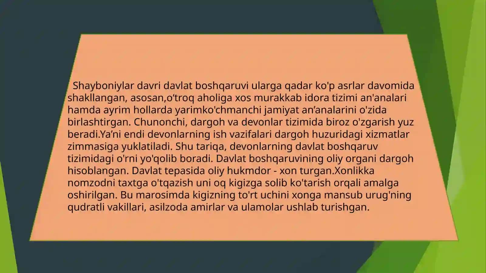 SHAYBONIYLAR DAVRIDA DAVLAT BOSHQARUVI 2