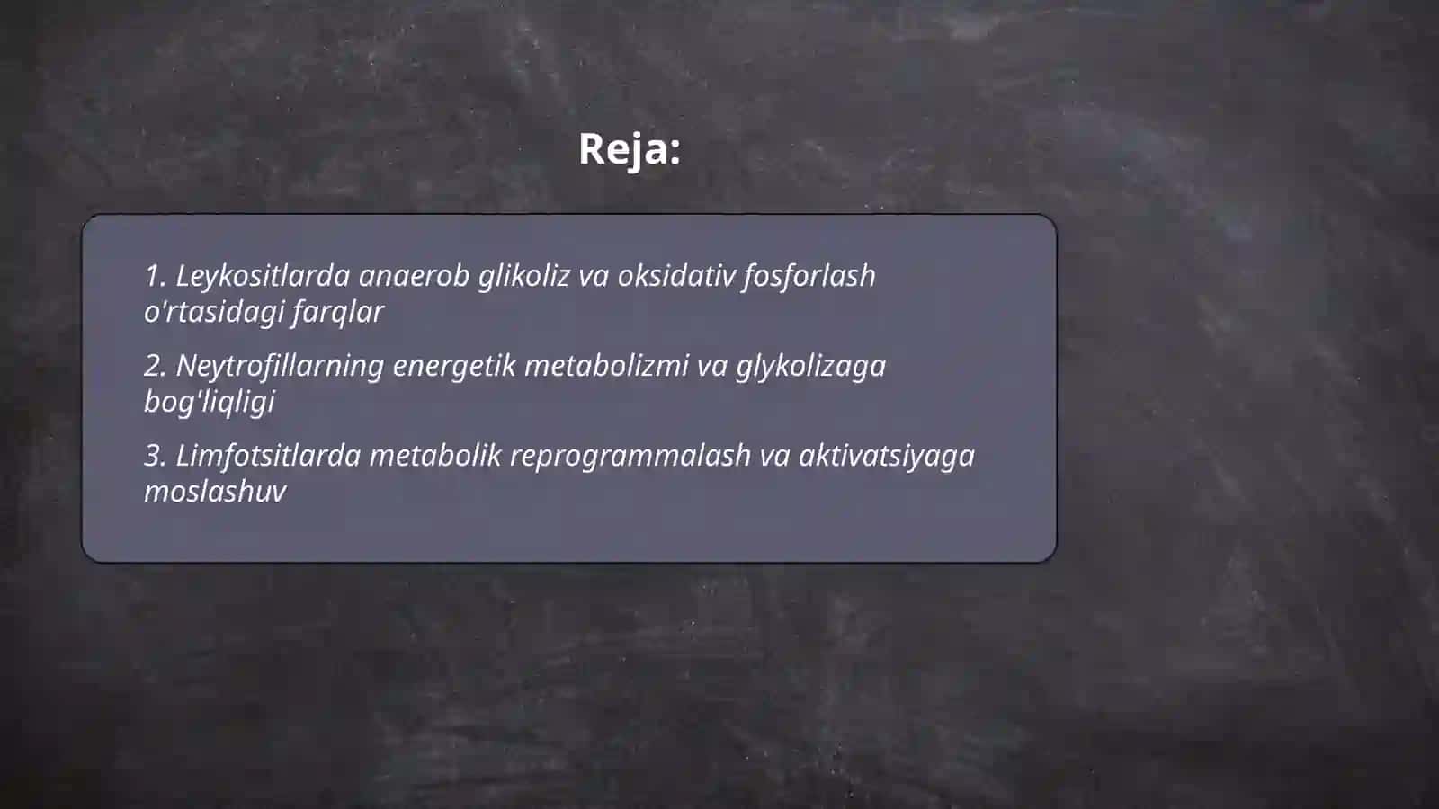 Leykositlar metabolizmi xususiyatlari 2