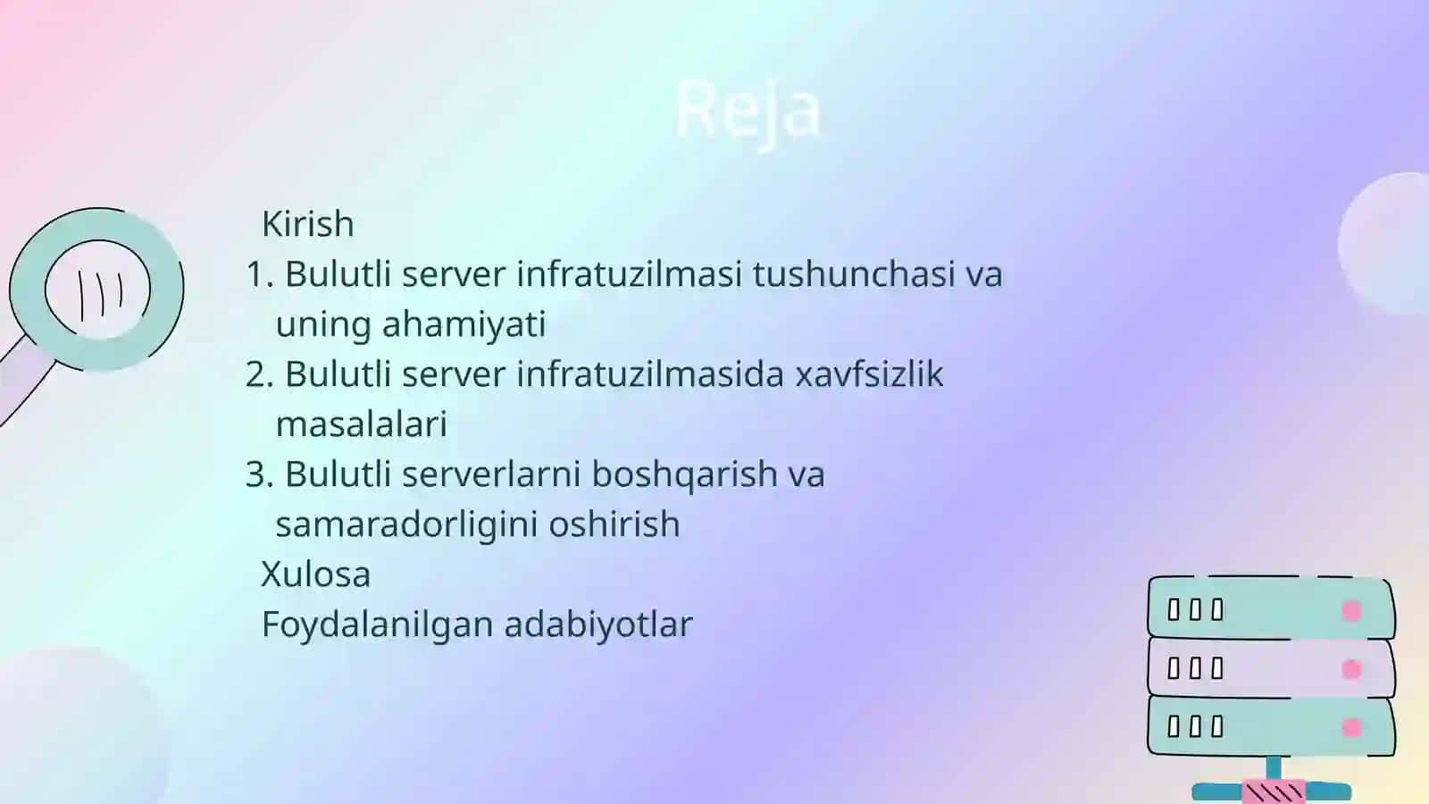 Bulutli server infratuzilmasida xavfsizlik va boshqaruv masalalari 2