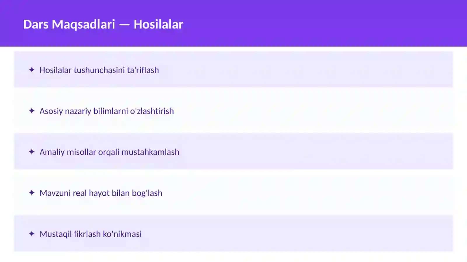 MATEMATIKA Limitlar O'qituvchilar va talabalar uchun dars ishlanma 2