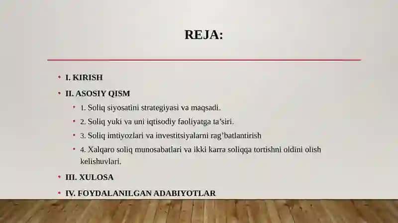 SOLIQ SIYOSATI ISLOHATLAR VA XALQARO AMALIYOT 2