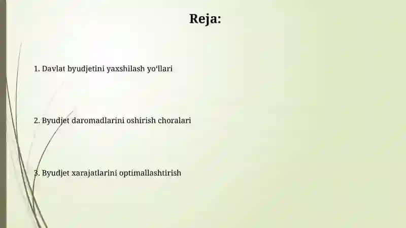 Davlat budjetini takomillashtirish yo'llari 2
