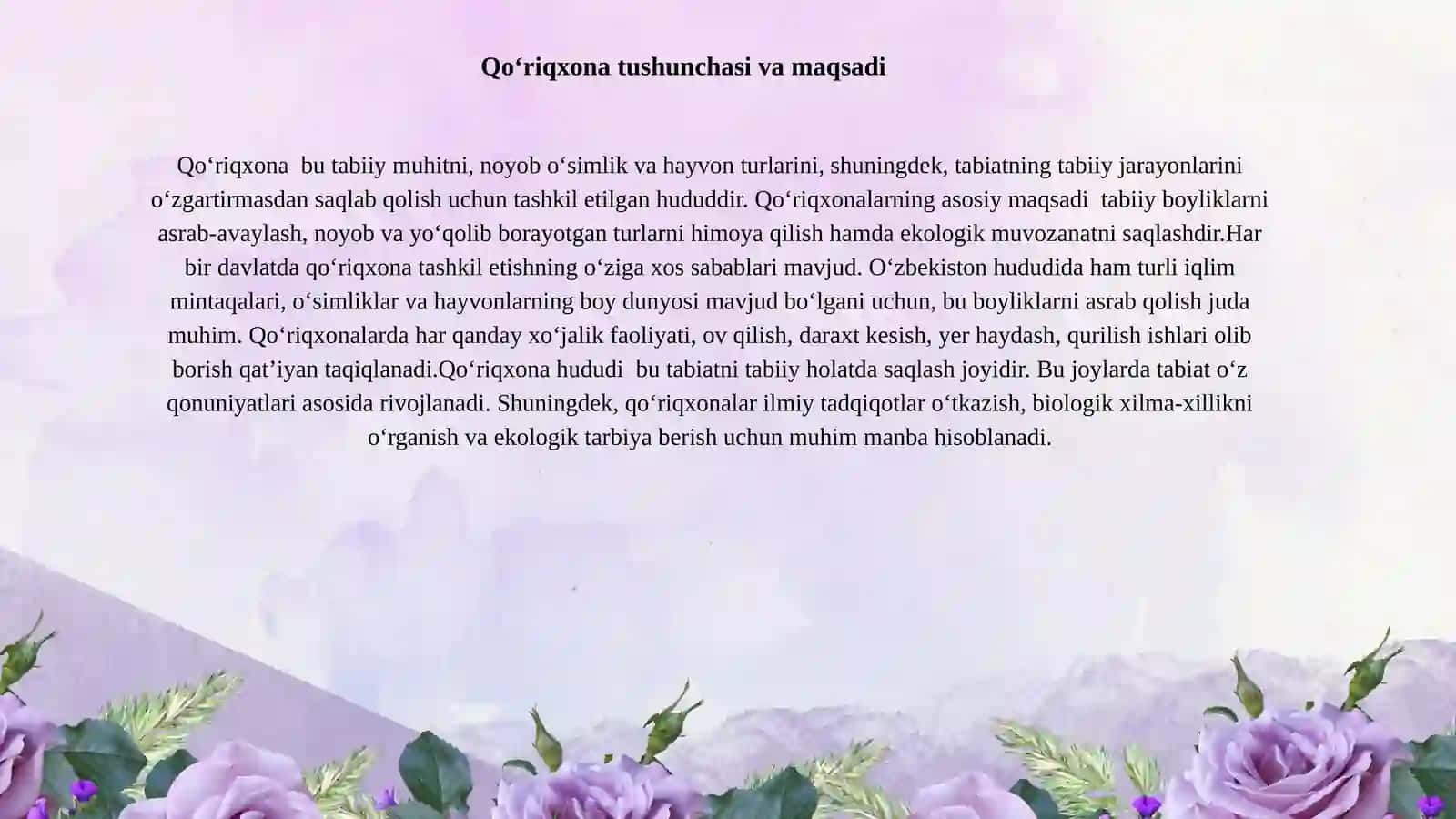 O'zbekistoning qo'riqxonalari 2