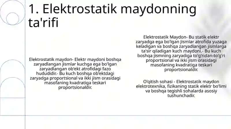 Elektrosatik Maydon Va Uni Hodisalari 2