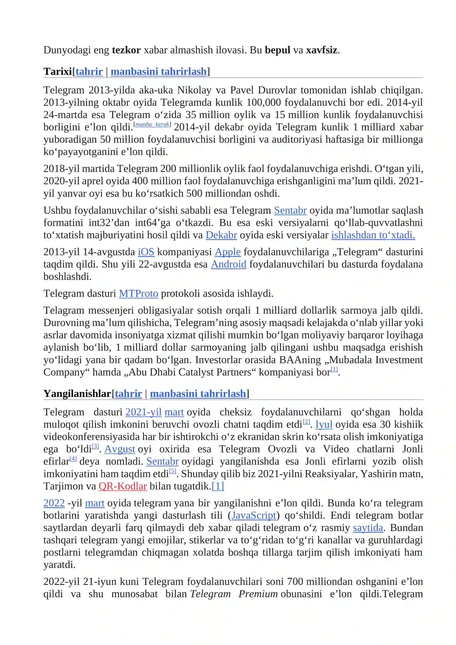 TELEGRAM TARMOG’I 2