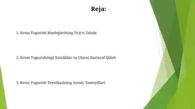 Kross yugurish texnikasini oʻrgatish 2