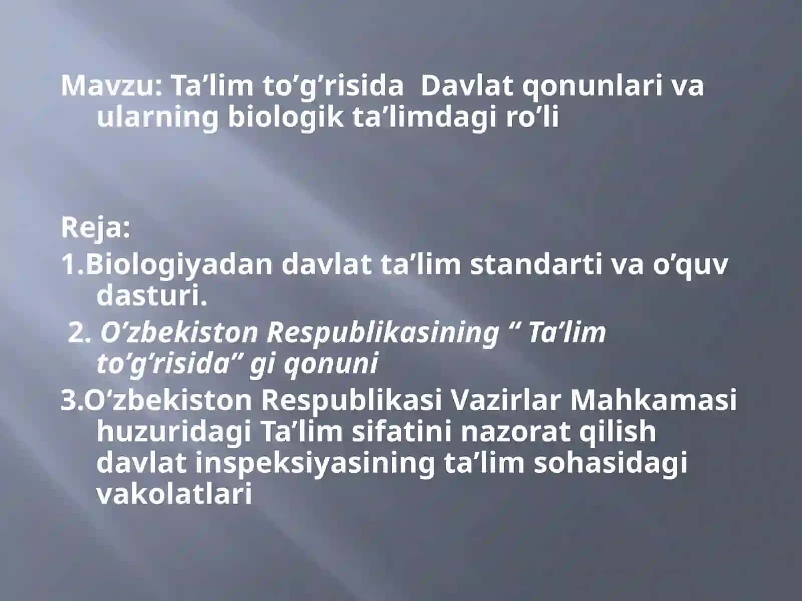 Biologiya ta`lim yo`nalishi 2
