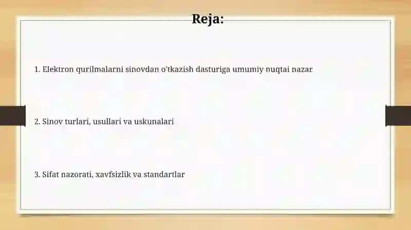 Elektron vositalarni sinash dasturi 2
