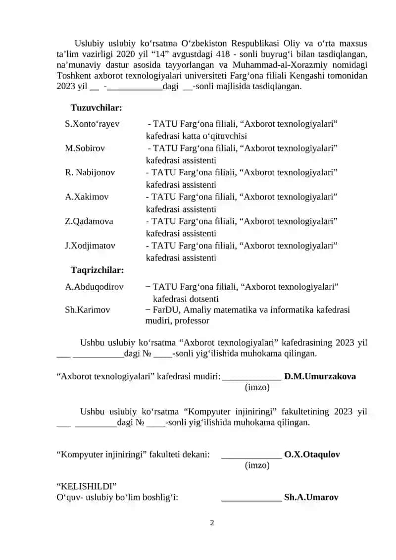 Axborot Texnologiyalari Kafedrasi 2