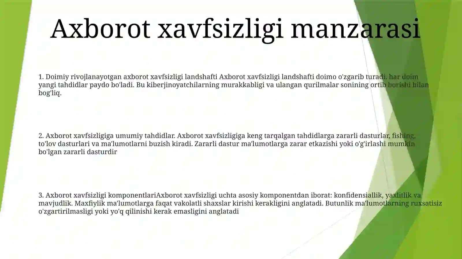 Axborot Xavfsizligi Muammolari 2