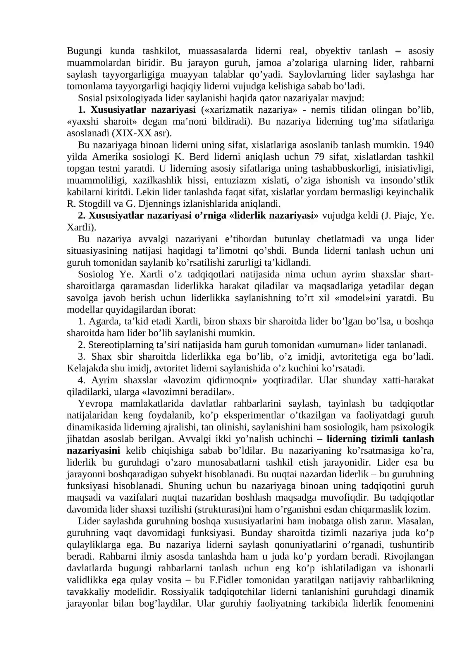 Hozirgi davr rahbar psixologiyasiga qo’yiladigan talablar 2