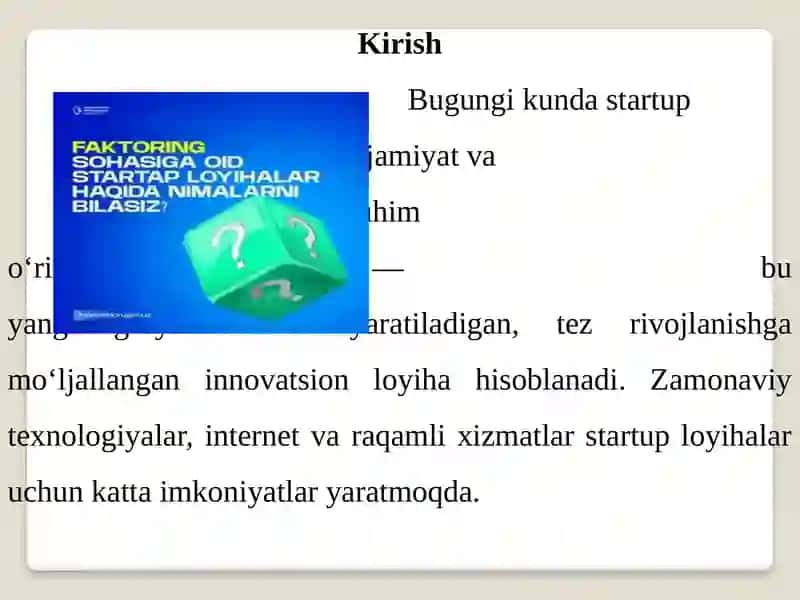 Startuployihalar qurish va uning kelajagi 2