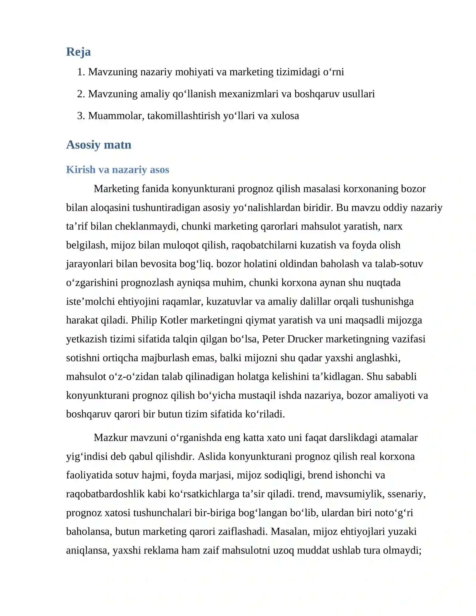 Konyunkturani prognoz qilish 2