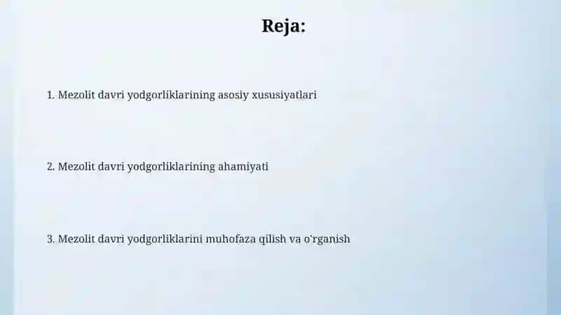 Mezolit davri yodgorliklari 2