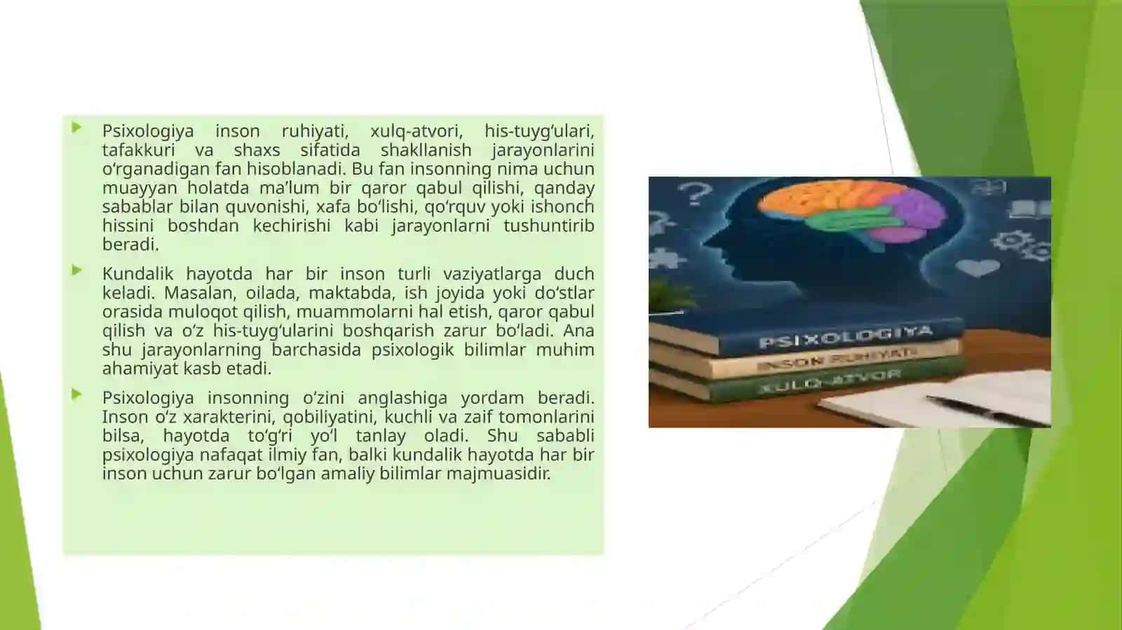 Psixologiyaning kundalik hayotdagi o'rni 2