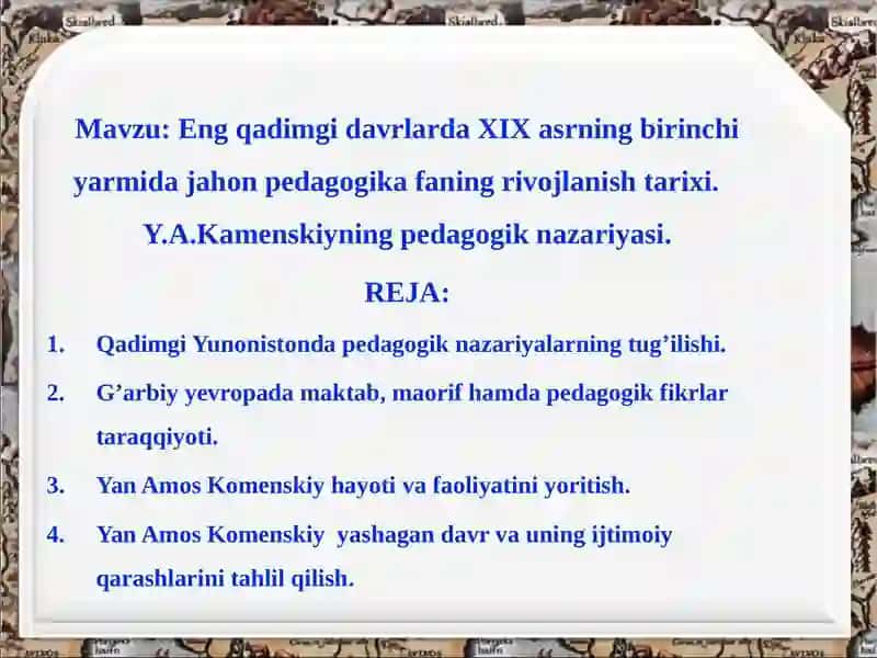 Pedagogik Fanining Tarixi 2