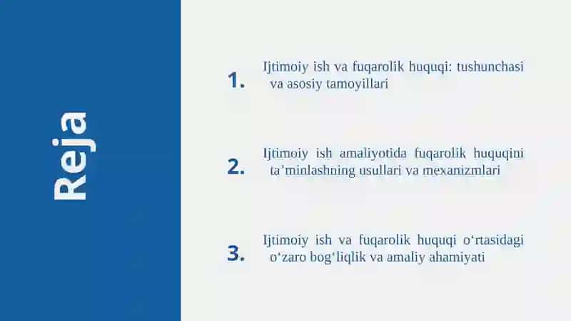 Ijtimoiy ish va fuqarolik huquqi 2