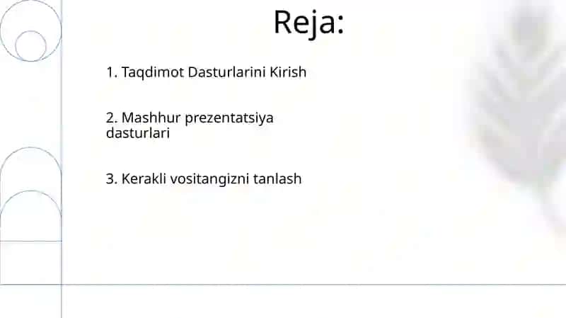 Taqdimot dasturlari(PowerPoint, Prezi, Fosusky va boshqa dasturlar) 2