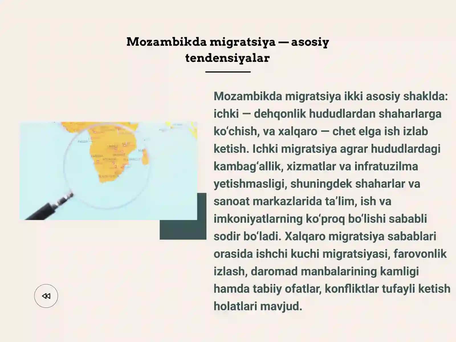 Mozambik davlatining migratsiya jarayonlari 2
