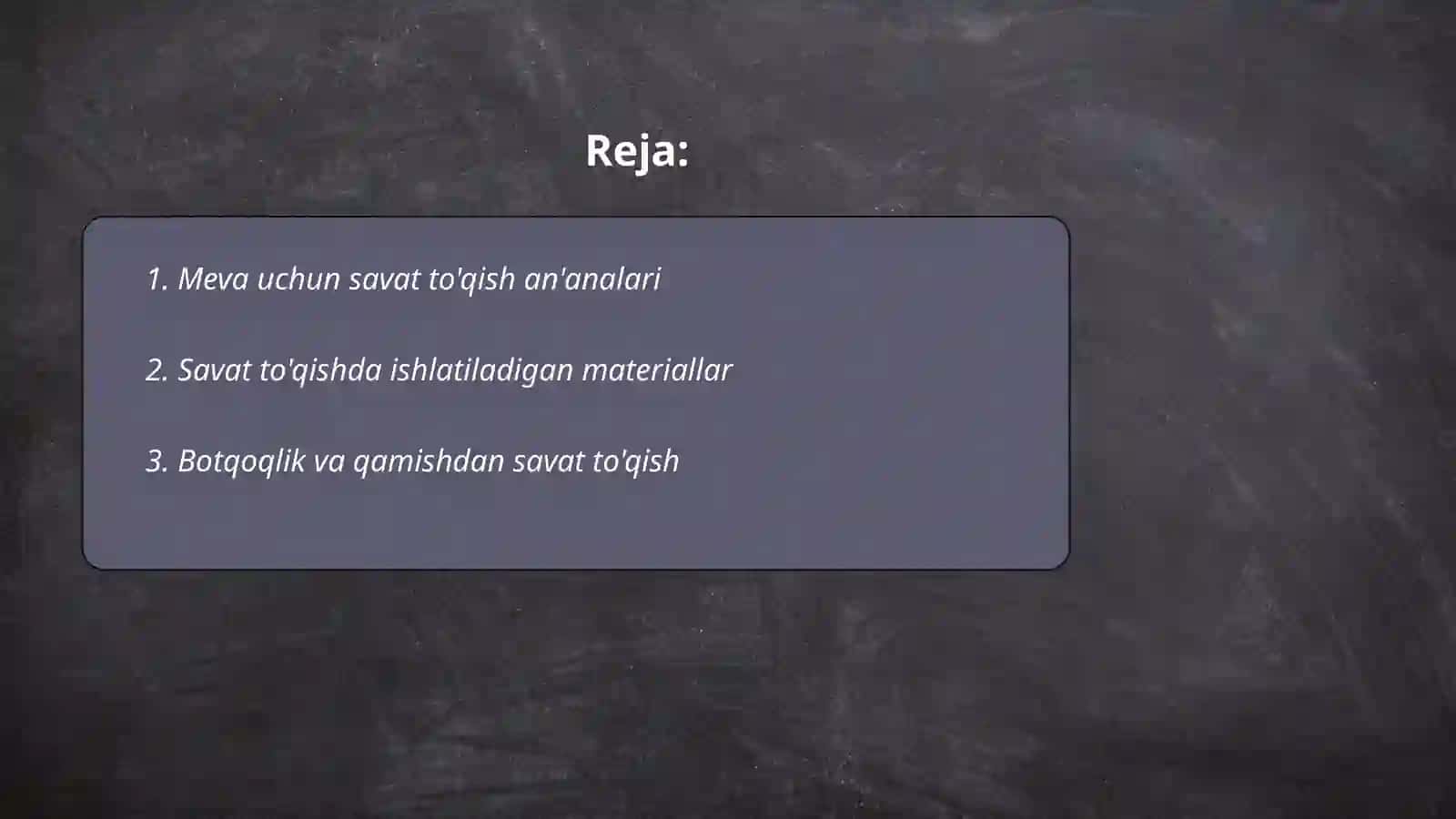 Meva uchun savat to'qish 2
