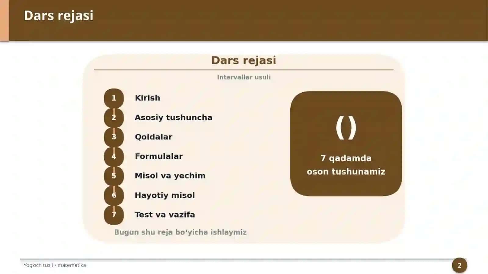 Intervallar usuli 2