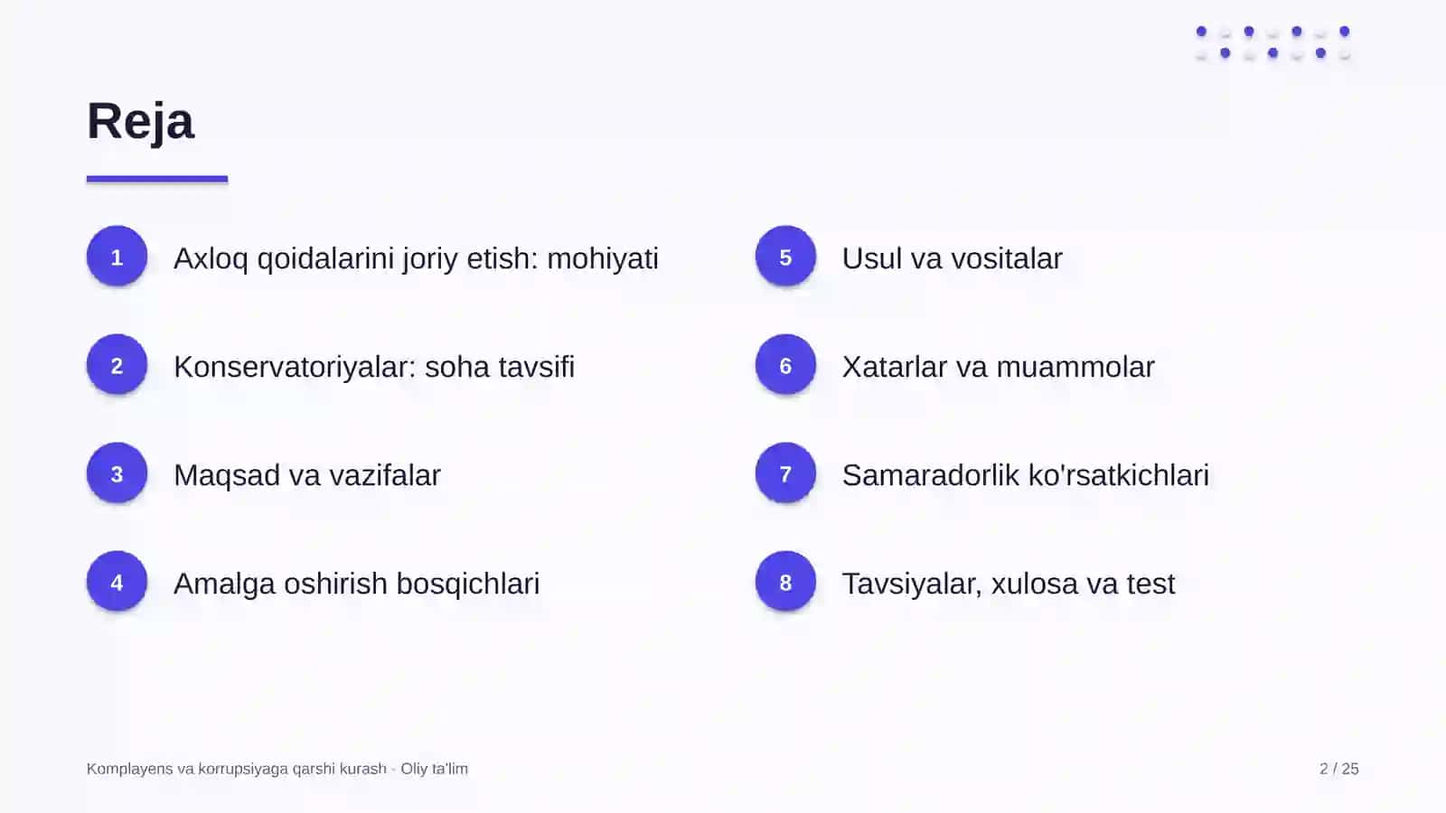 Konservatoriyalarda axloq qoidalarini joriy etish 2