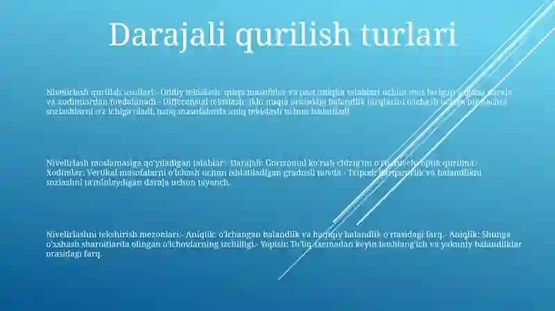 Nivelirni Tuzilish Va Tekshirish Shartlari 2