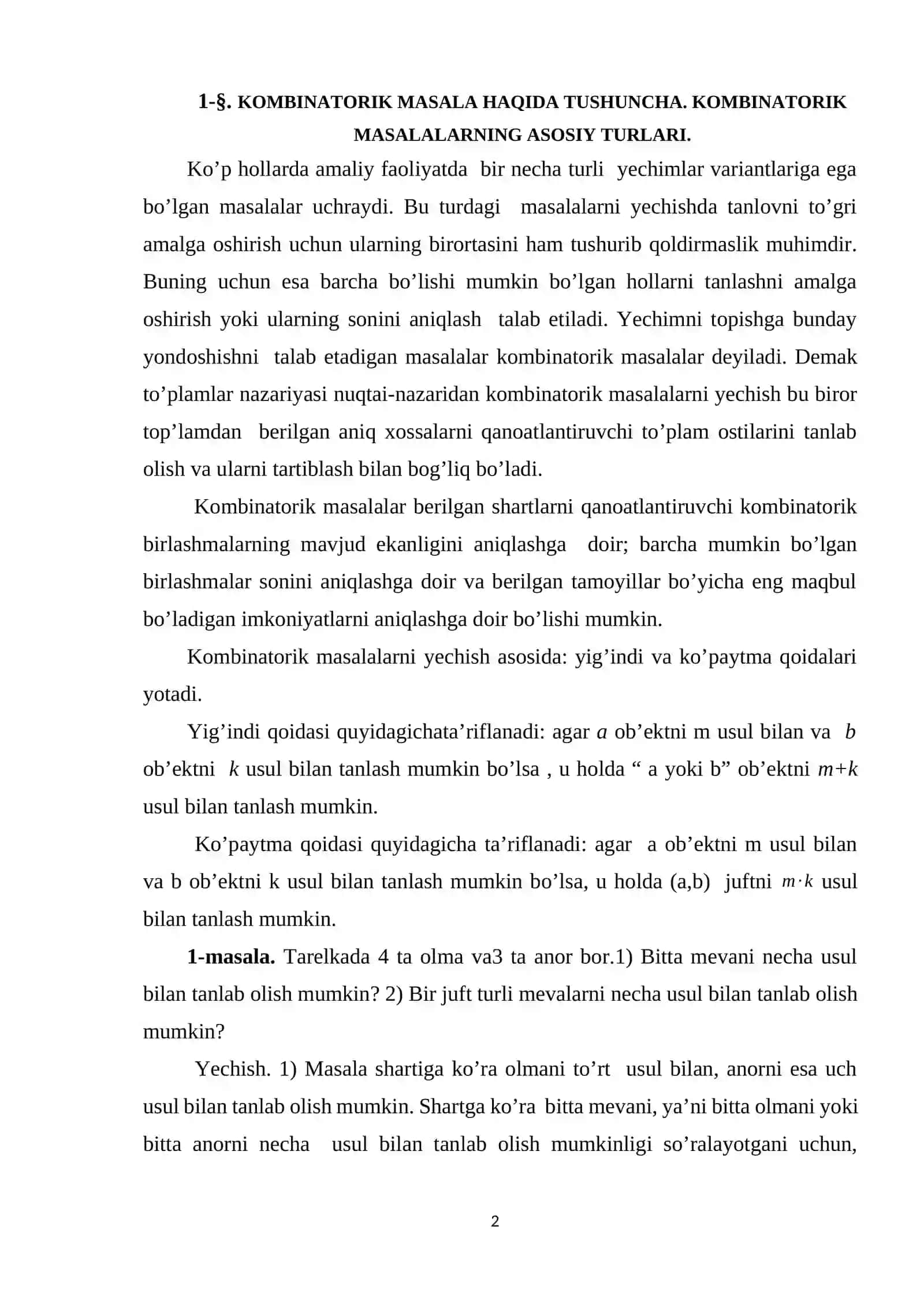 Boshlang'ich sinflar matematika kursi 2