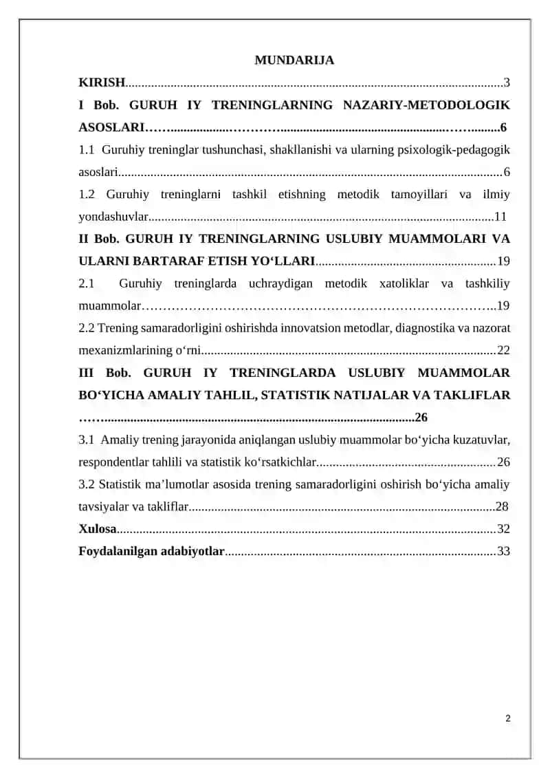 GURUHIY TRENINGLARNING USLUBIY MUAMMOLARI 2