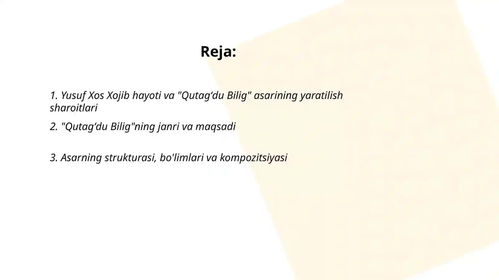 Yusuf Xos Xojib "Qutagʻdu Bilig" asari 2