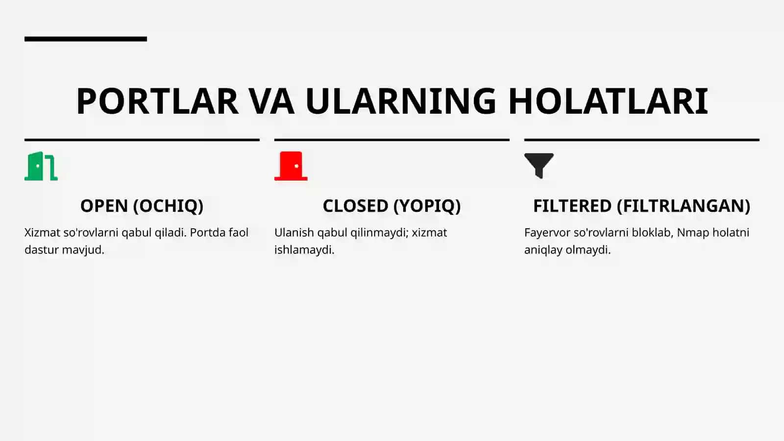 PORT SKANERLASH VA TARMOQ XIZMATLARINI ANIQLASH 2