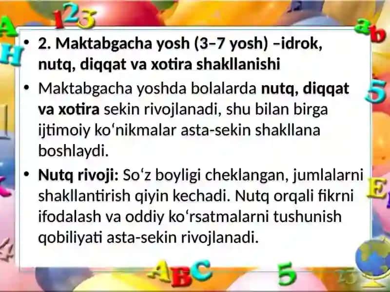 Aqlizaif bolalar idrok nishaklantirish usullari 2