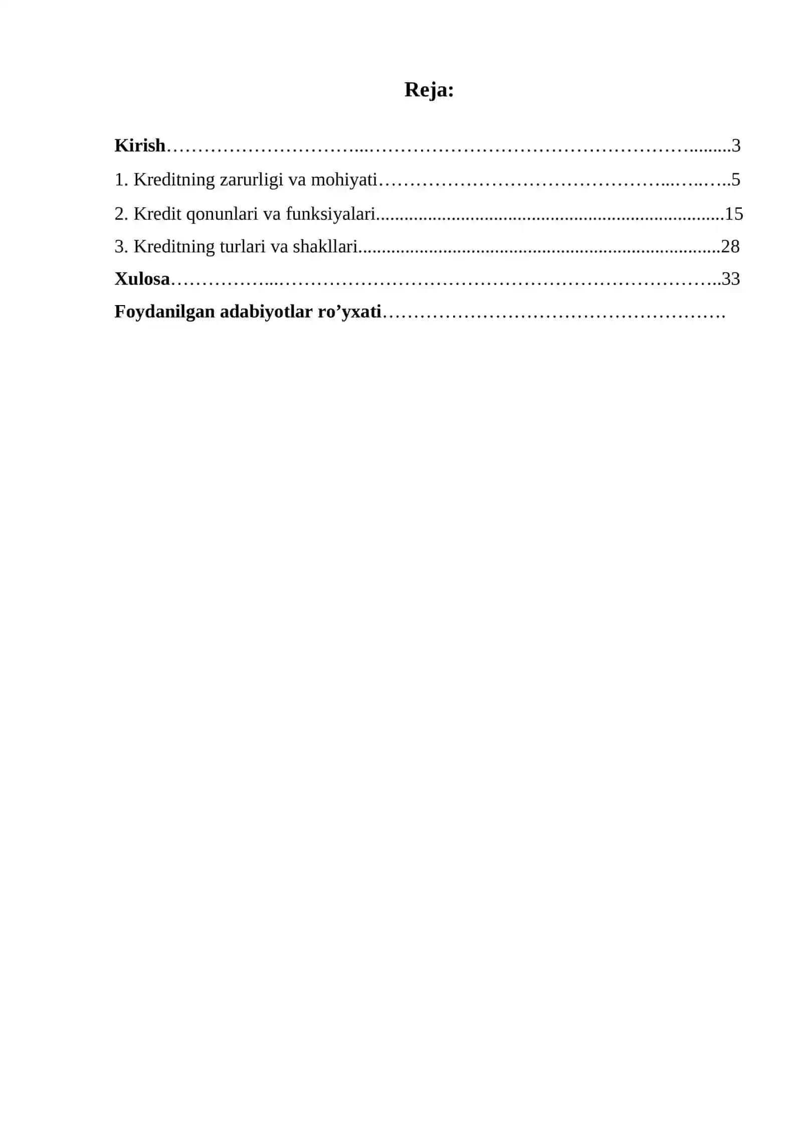 Kreditning zarurligi,turlari va shakllari 2