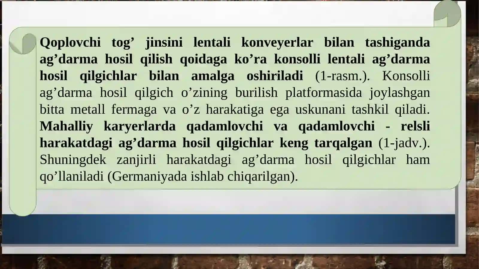 Konsolli lentali ag’darma hosil qilgichlar 2