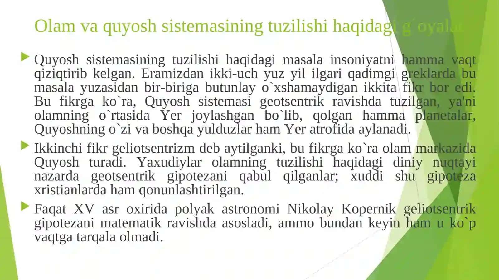 Yerning paydo bo`lishi, tuzilishi va kimyoviy tarkibi 2