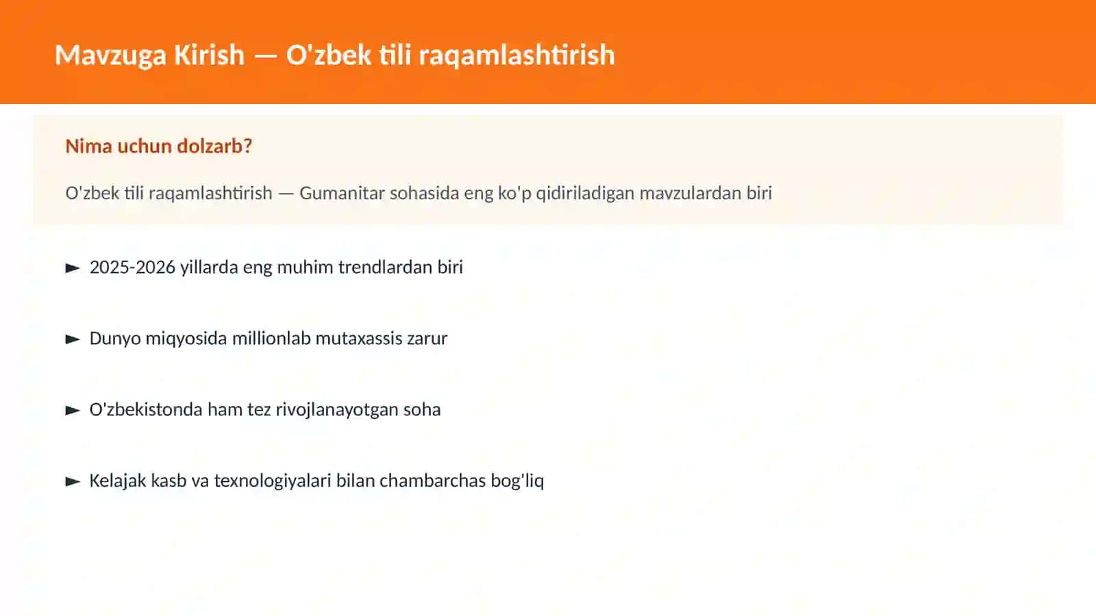 O'zbek tili raqamlashtirish 2