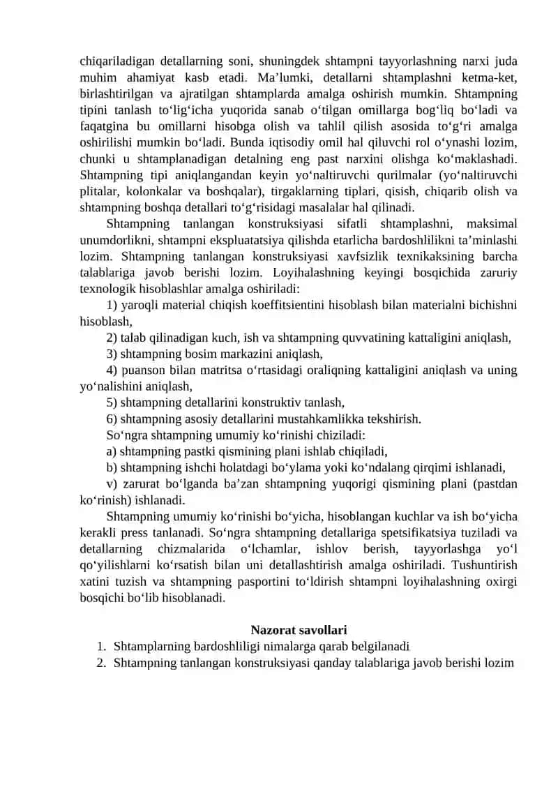 Shtamplarini loyihalash 2