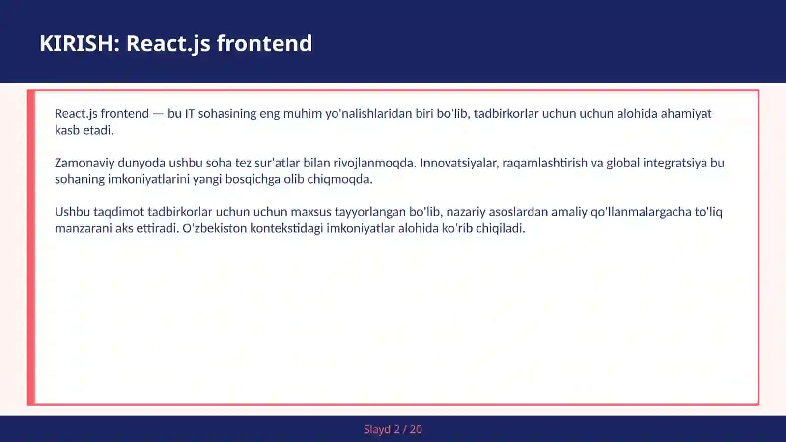 KIRISH: React.js frontend 2