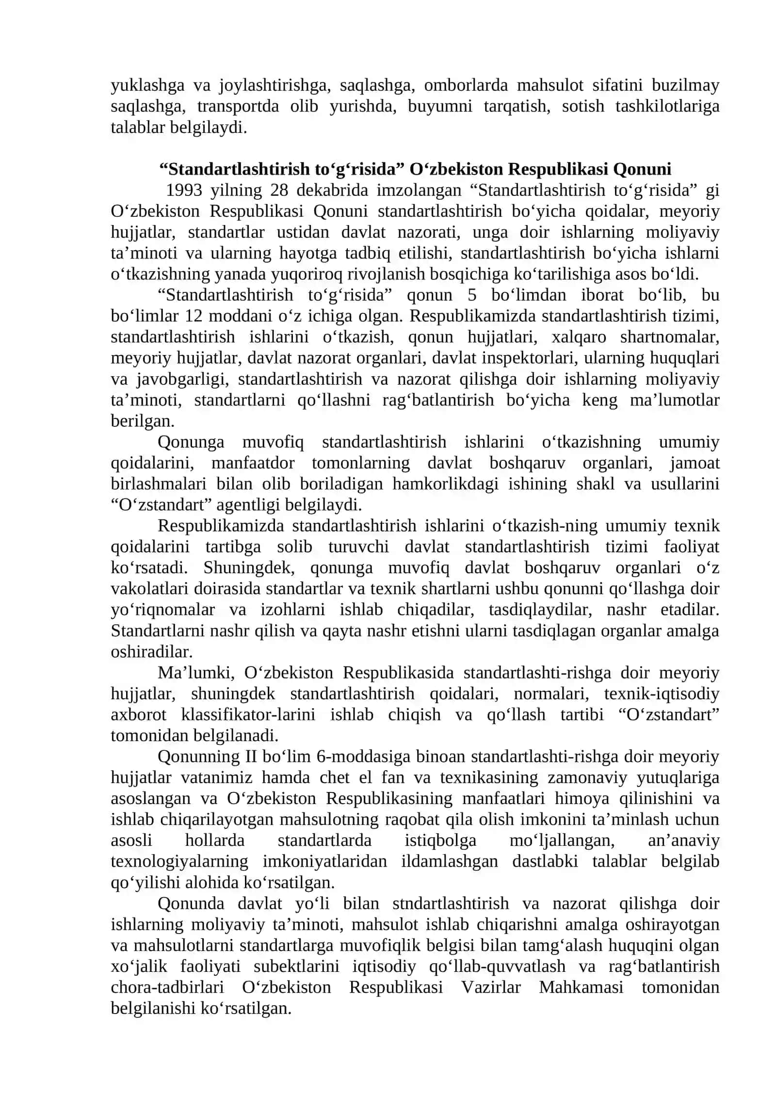 Standartlashtirishning maqsad va vazifalari 2