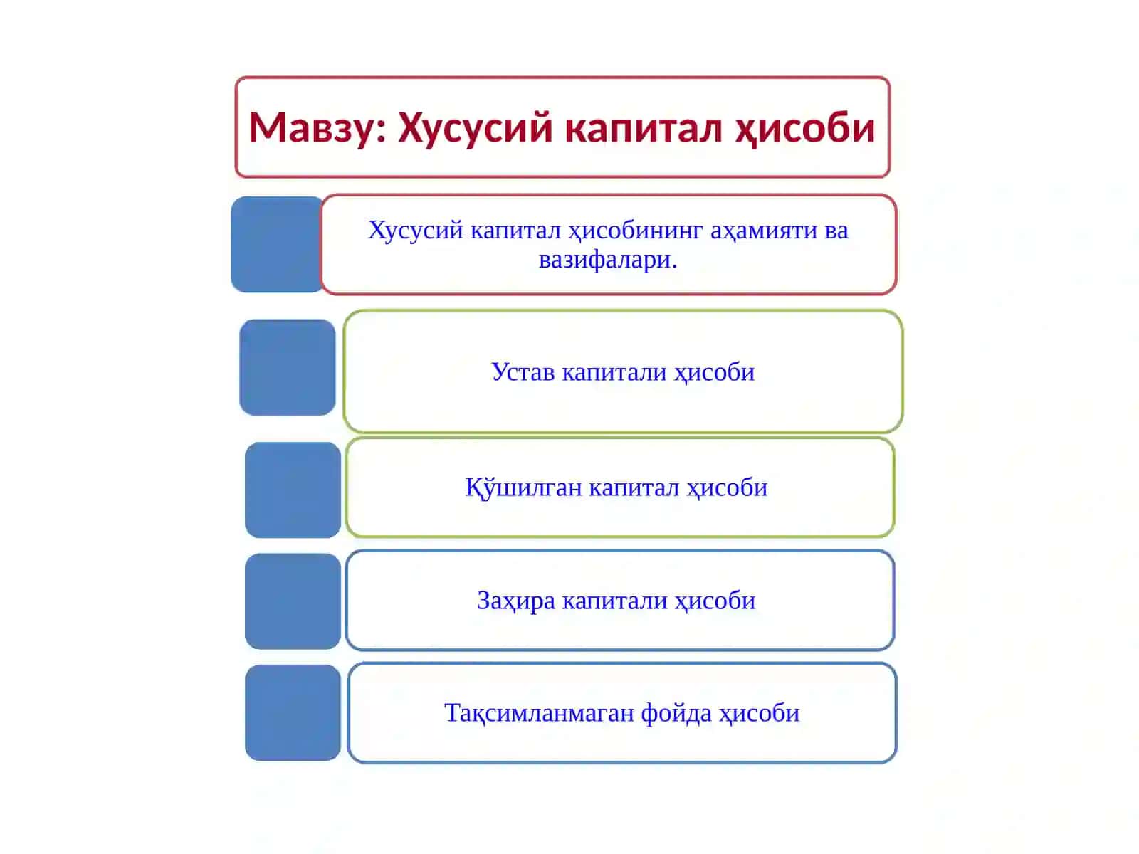 Хусусий капитал ҳисоби 2