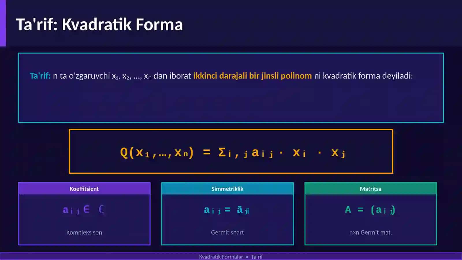 Kvadratik Formalar 2