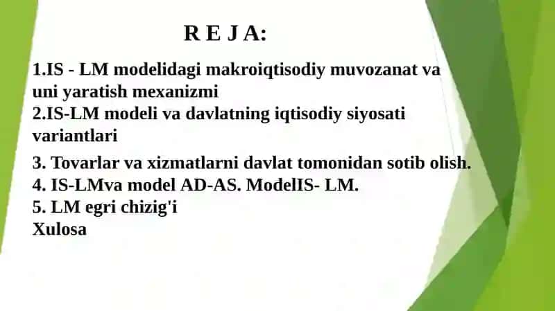 “IS-LM Modelda byudjet-soliq va pul siyosati” 2