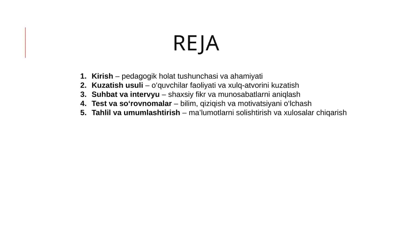 Pedagogik holatni tahlil qilish usullari 2
