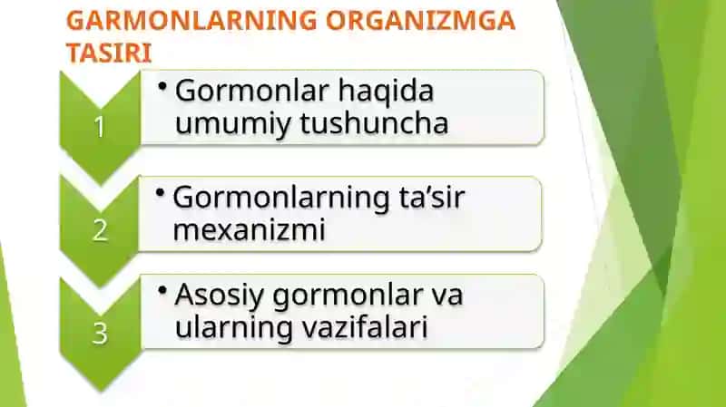 Gormonlar haqida umumiy tushuncha 2