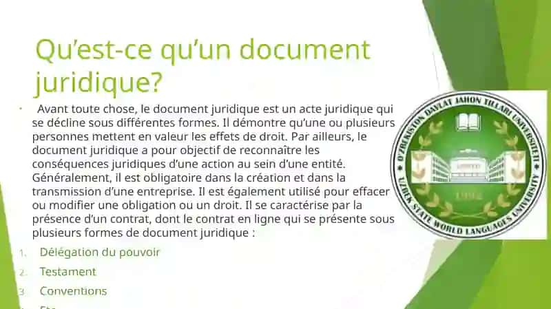 Travail sur les documents juridiques 2