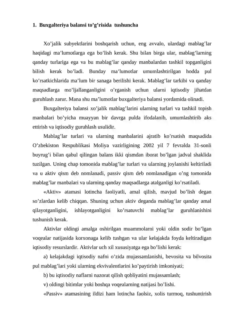 Buxgalteriya balansi 2