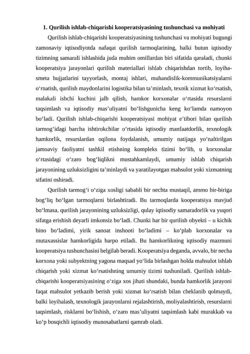 Qurilish ishlab chiqarishi kooperatsiyasi 2