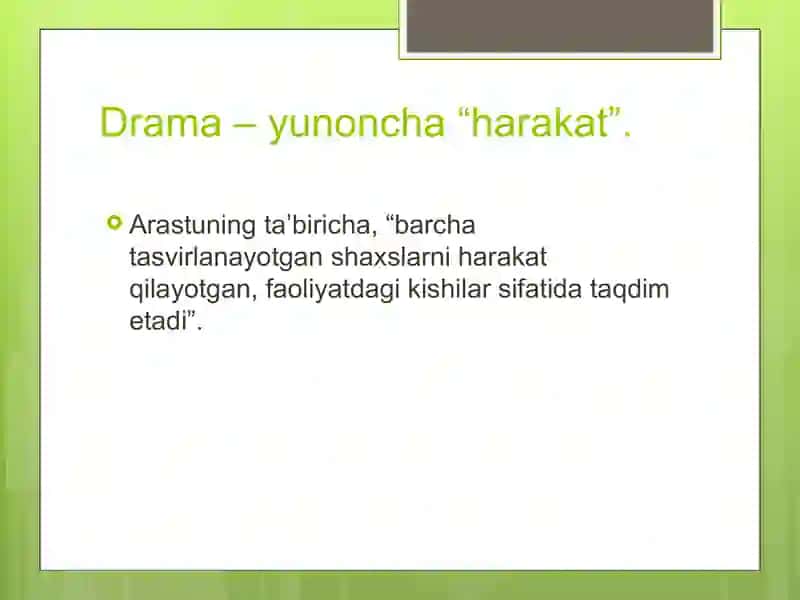 Bugungi dramatik  asarlar tahlili 2