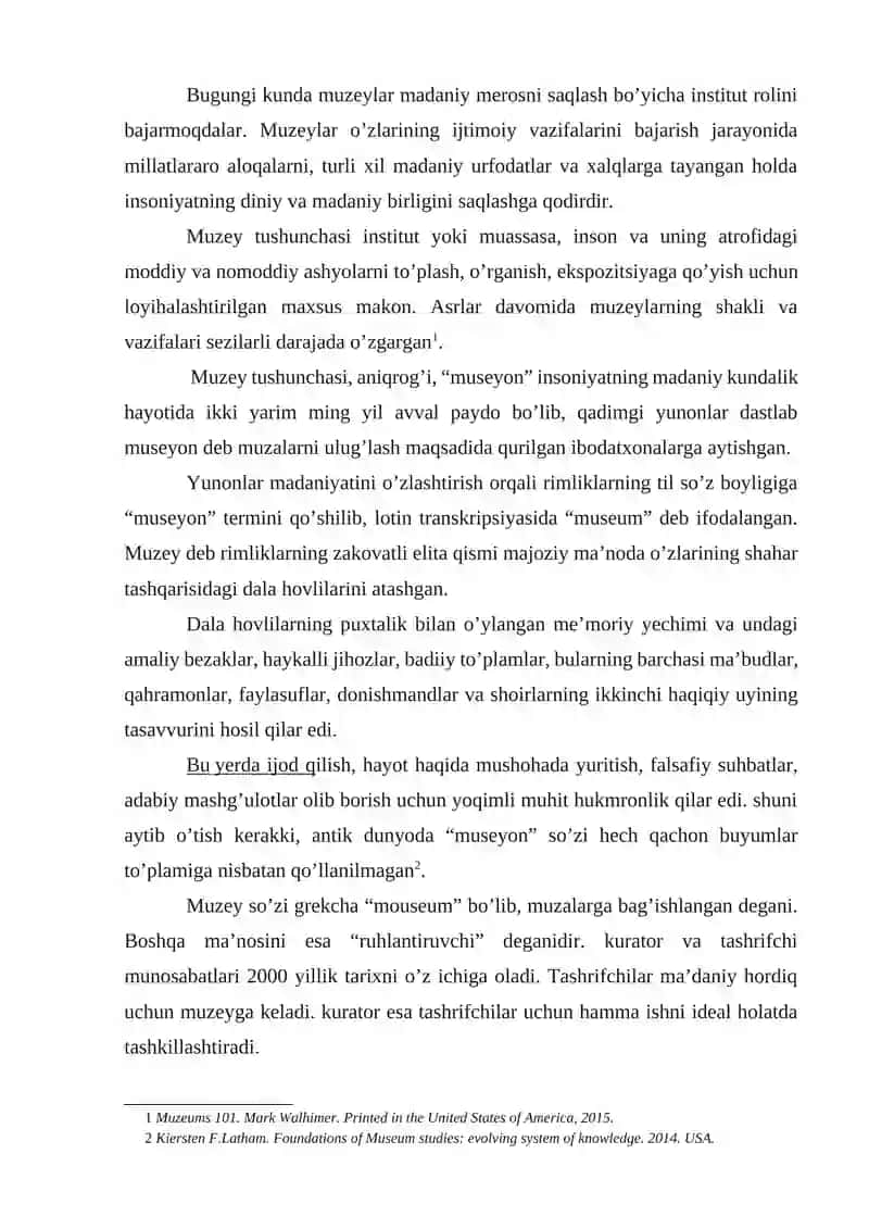 Muzey tushunchasi 2